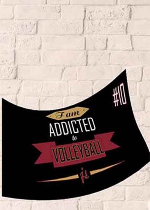 Addicted to Volleyball Frotteetuch mit deinen Initialen & Nr.
